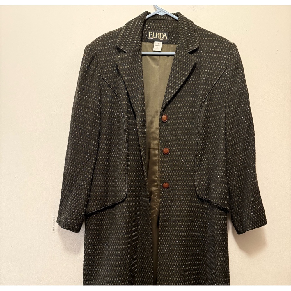 Elegant Black and Gray Coat with Button Detail